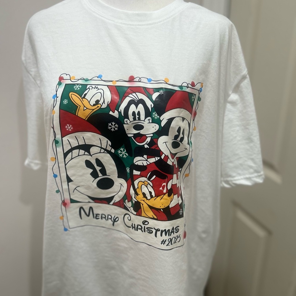 SHEIN Holiday Cartoon Print Tee - White